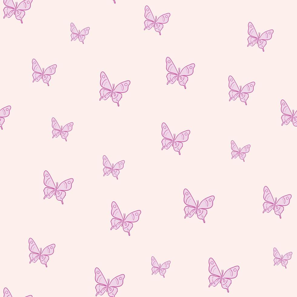 vector borboleta repetição sem costura padrão de fundo. padrão rosa pastel.