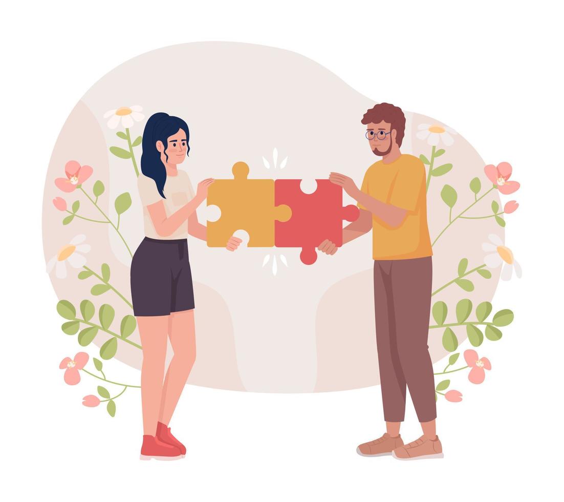 casal consertando ilustração em vetor conceito plano de relacionamento. relação de apoio. personagens de desenhos animados 2d editáveis em branco para web design. ideia criativa de amor mútuo para site, celular, apresentação