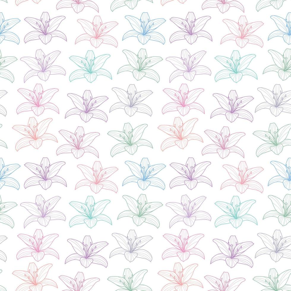 ilustração botânica vetorial de padrão de repetição floral colorido vetor