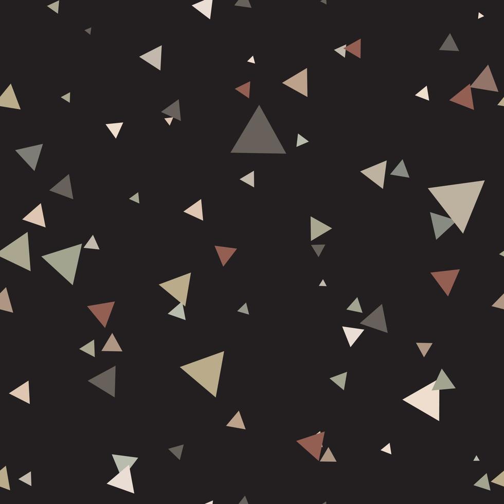 padrão geométrico disperso com triângulos, fundo vector preto