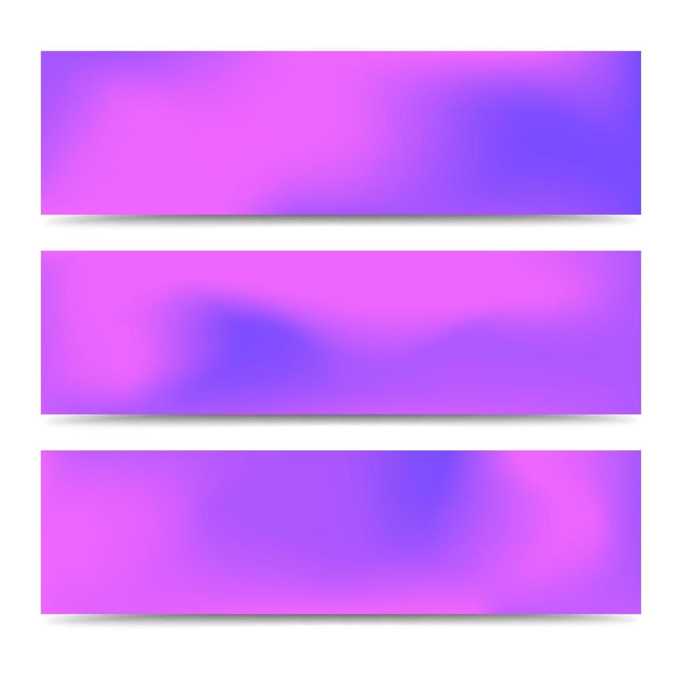 conjunto de banners de gradiente rosa suave abstrato turva. abstrato multicolorido criativo. ilustração vetorial vetor