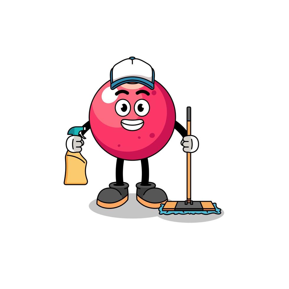 mascote de cranberry como um serviço de limpeza vetor