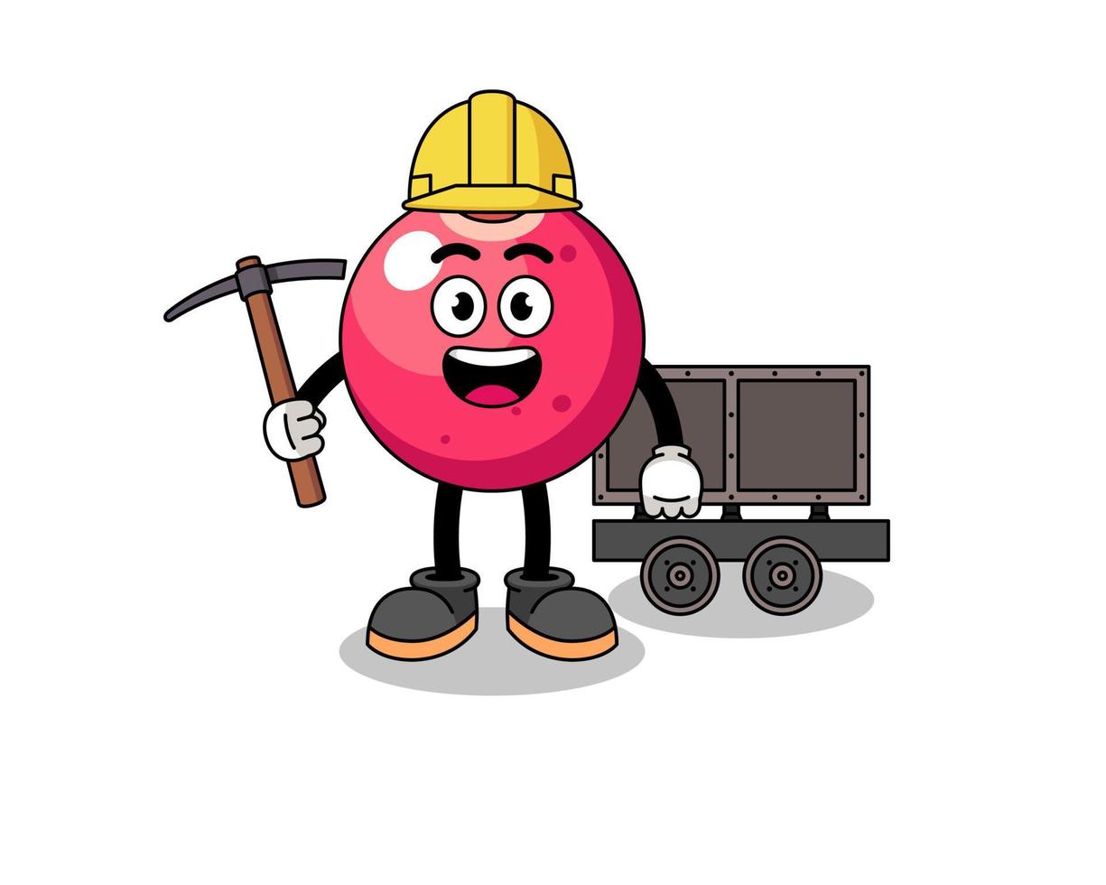 ilustração de mascote de mineiro de cranberry vetor