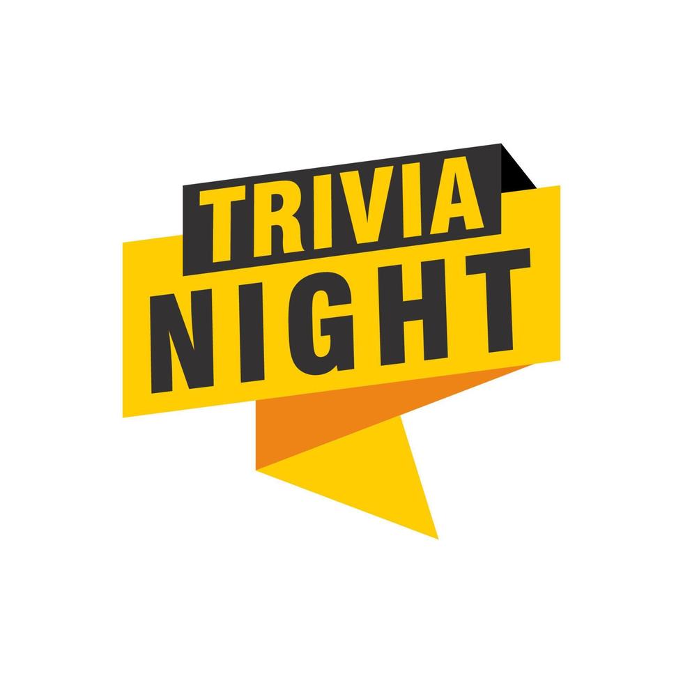 trivia noite rótulos banners modelo de design de fita de vetor. marca de venda de banner. rótulo de desconto de oferta especial de mercado vetor