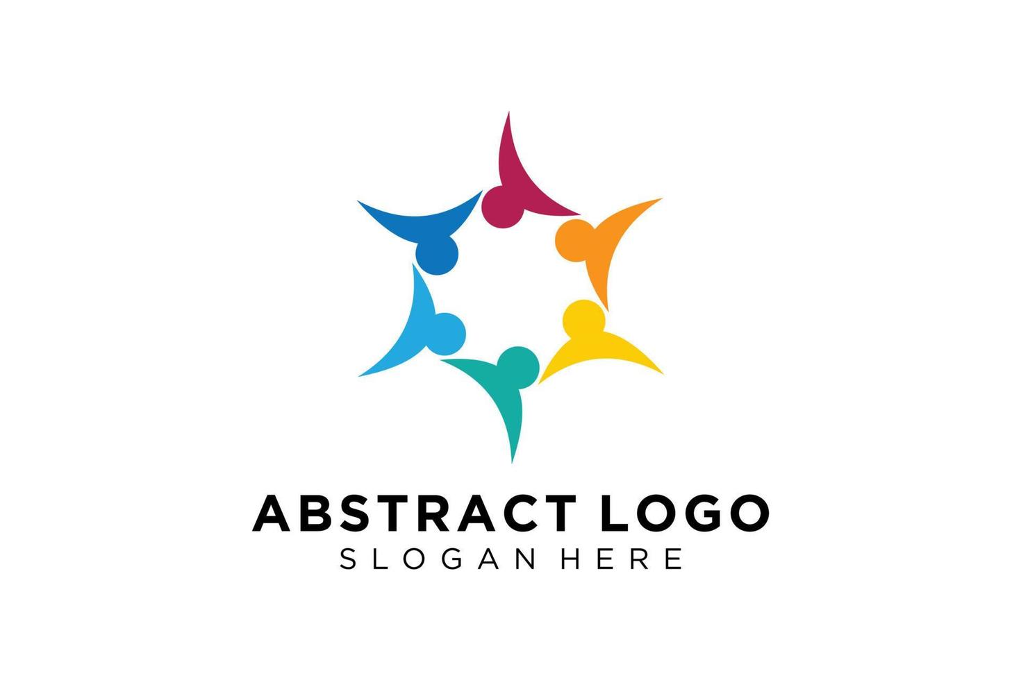 pessoas abstratas vetoriais e coleção de logotipos de família, ícones de pessoas, modelo de logotipo de saúde, símbolo de cuidado. vetor