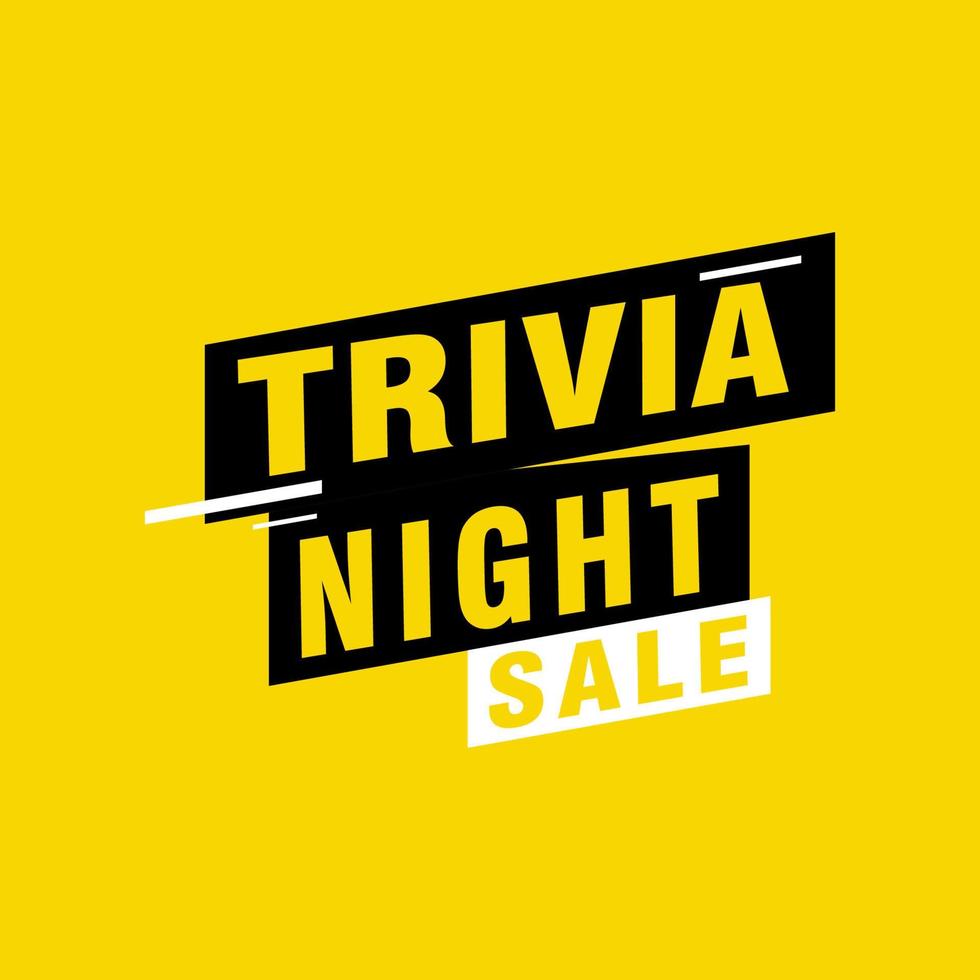 trivia noite rótulos banners modelo de design de fita de vetor. marca de venda de banner. rótulo de desconto de oferta especial de mercado vetor