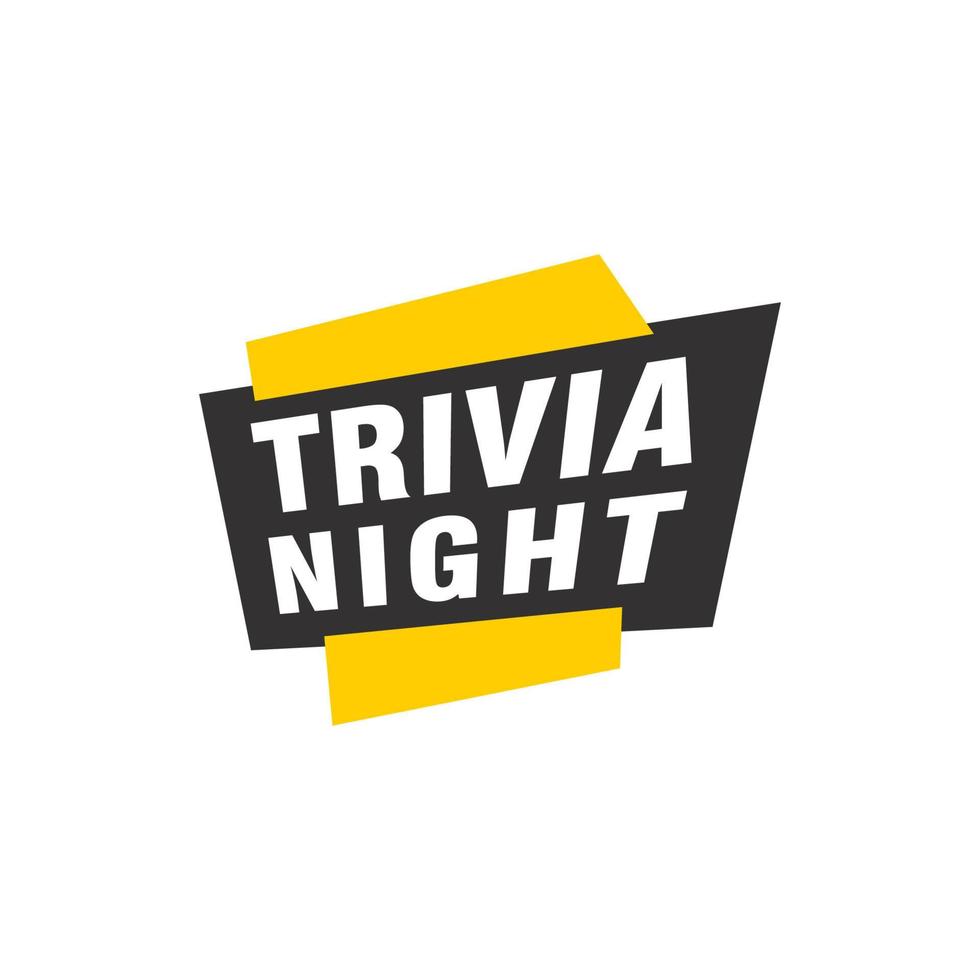 trivia noite rótulos banners modelo de design de fita de vetor. marca de venda de banner. rótulo de desconto de oferta especial de mercado vetor