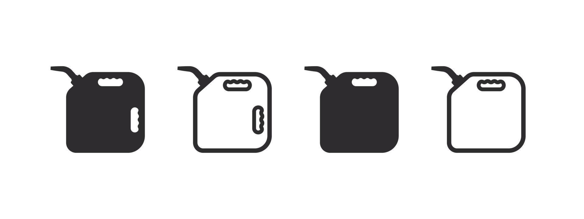 ícones de latas. ícones de vasilha de líquido ou combustível. distintivos de lata de combustível. imagens vetoriais vetor