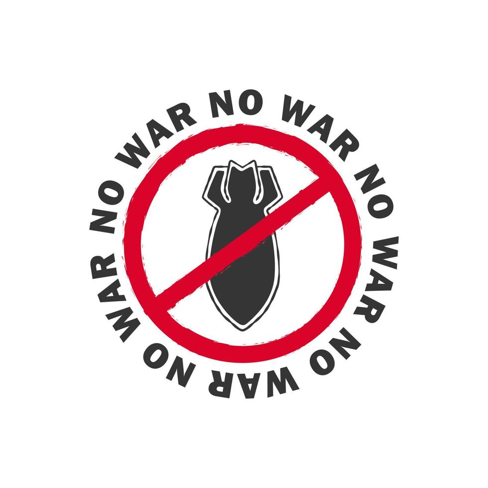 guerra. chamando não à guerra. a bomba cruzada. ilustração vetorial vetor