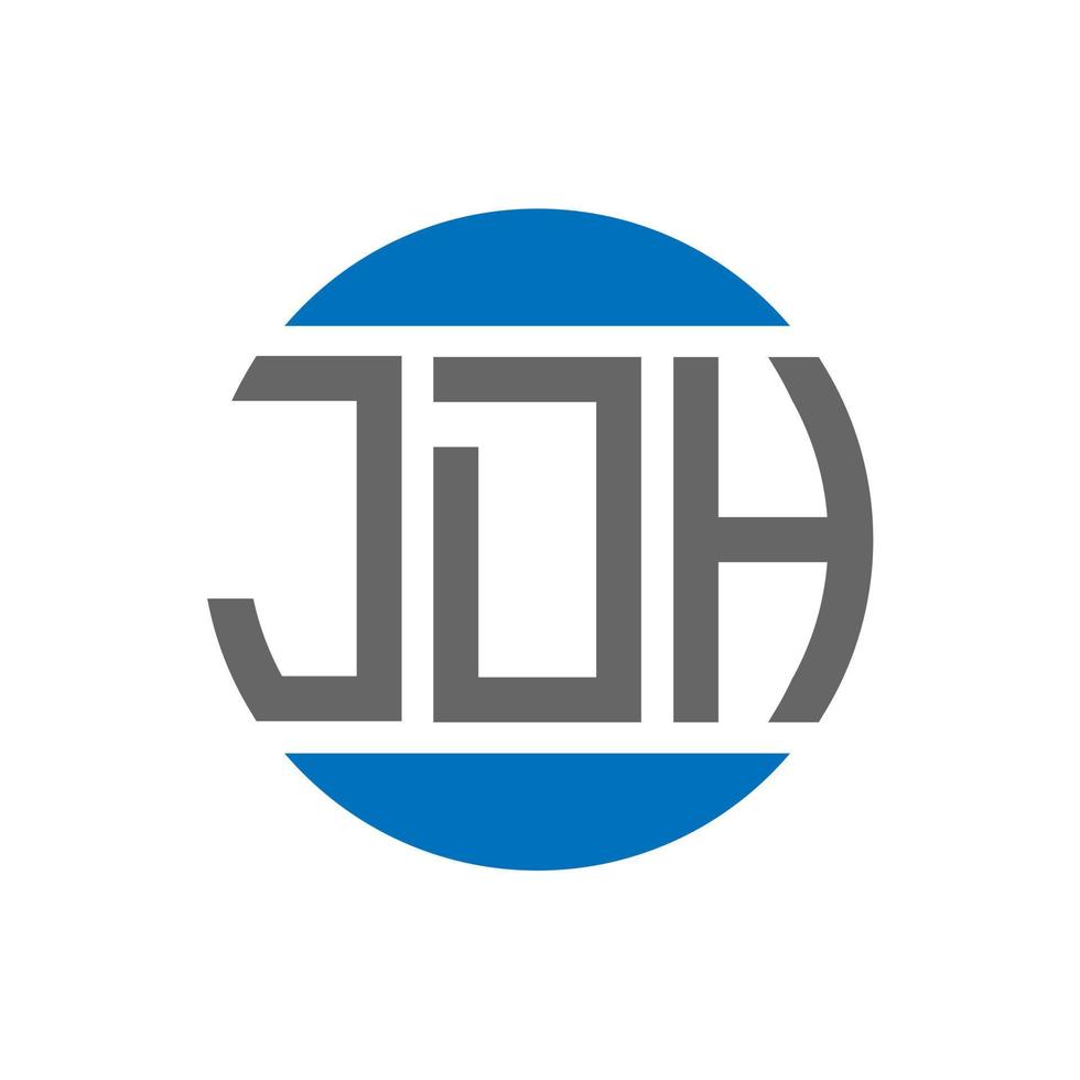 design do logotipo da carta jdh em fundo branco. conceito de logotipo de círculo de iniciais criativas jdh. design de letras jdh. vetor