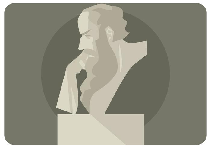 socrates head sculpture vector