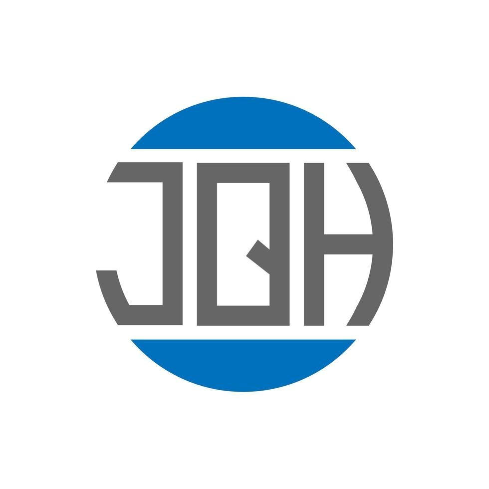 design do logotipo da letra jqh em fundo branco. jqh iniciais criativas círculo conceito de logotipo. design de letras jqh. vetor
