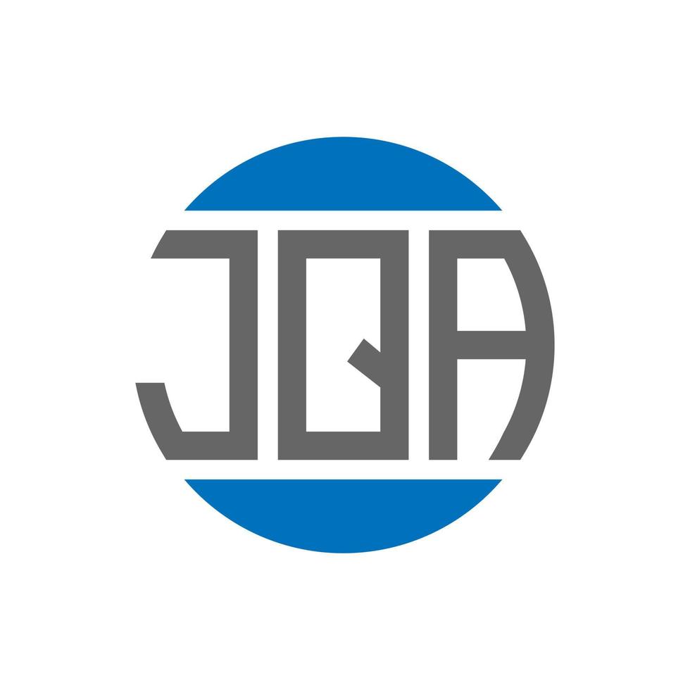 design de logotipo de carta jqa em fundo branco. jqa iniciais criativas circundam o conceito de logotipo. design de letras jqa. vetor
