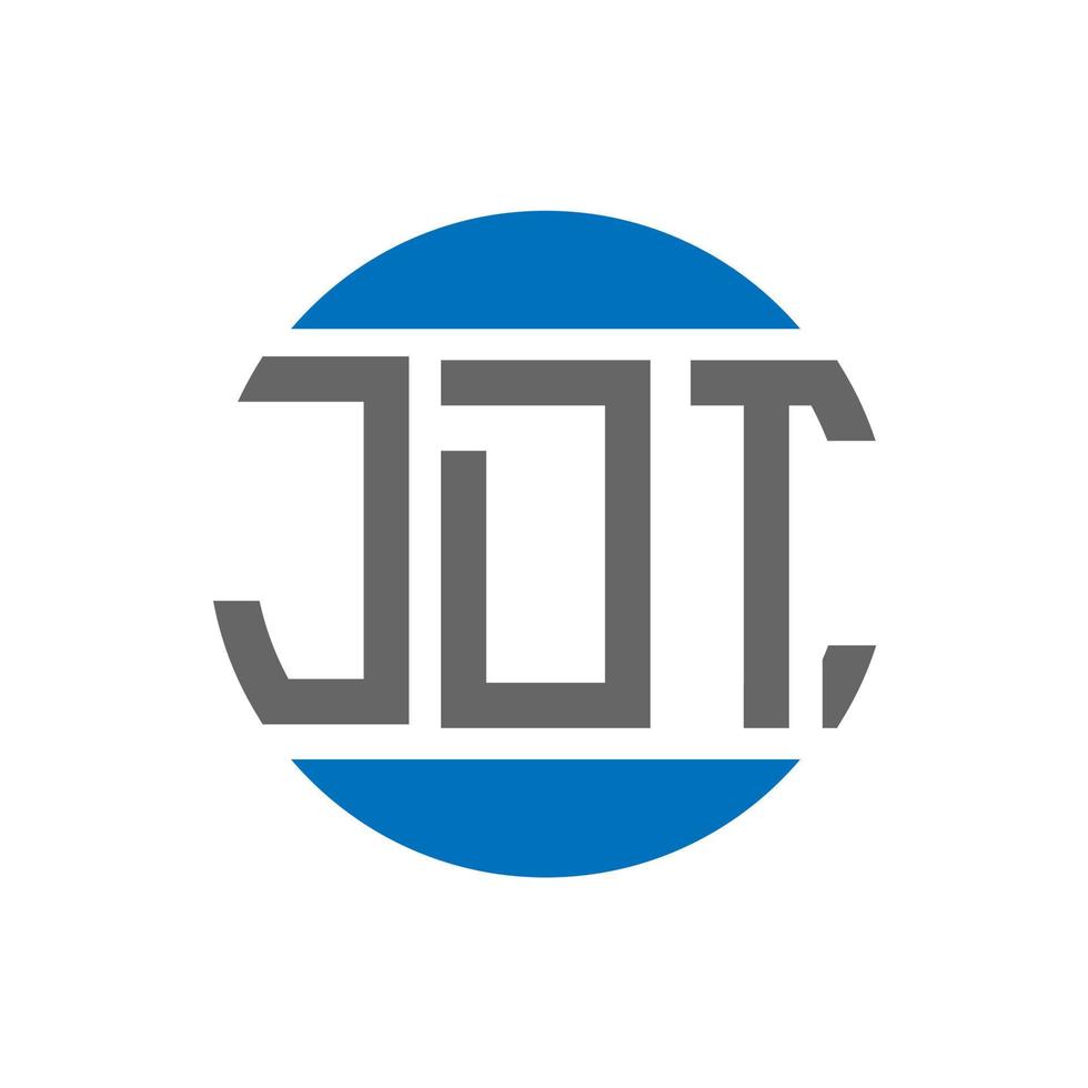 design do logotipo da carta jdt em fundo branco. conceito de logotipo de círculo de iniciais criativas jdt. design de letras jdt. vetor