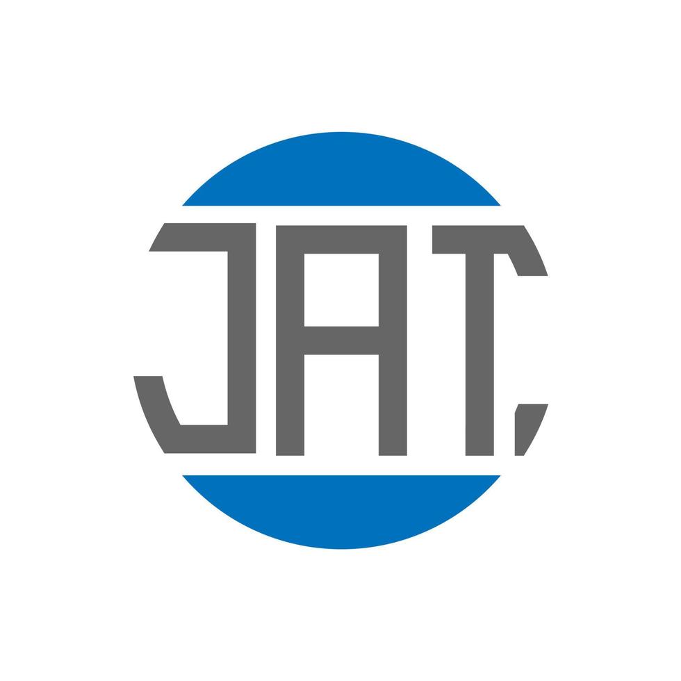 design de logotipo de carta jat em fundo branco. conceito de logotipo de círculo de iniciais criativas jat. design de letras jat. vetor