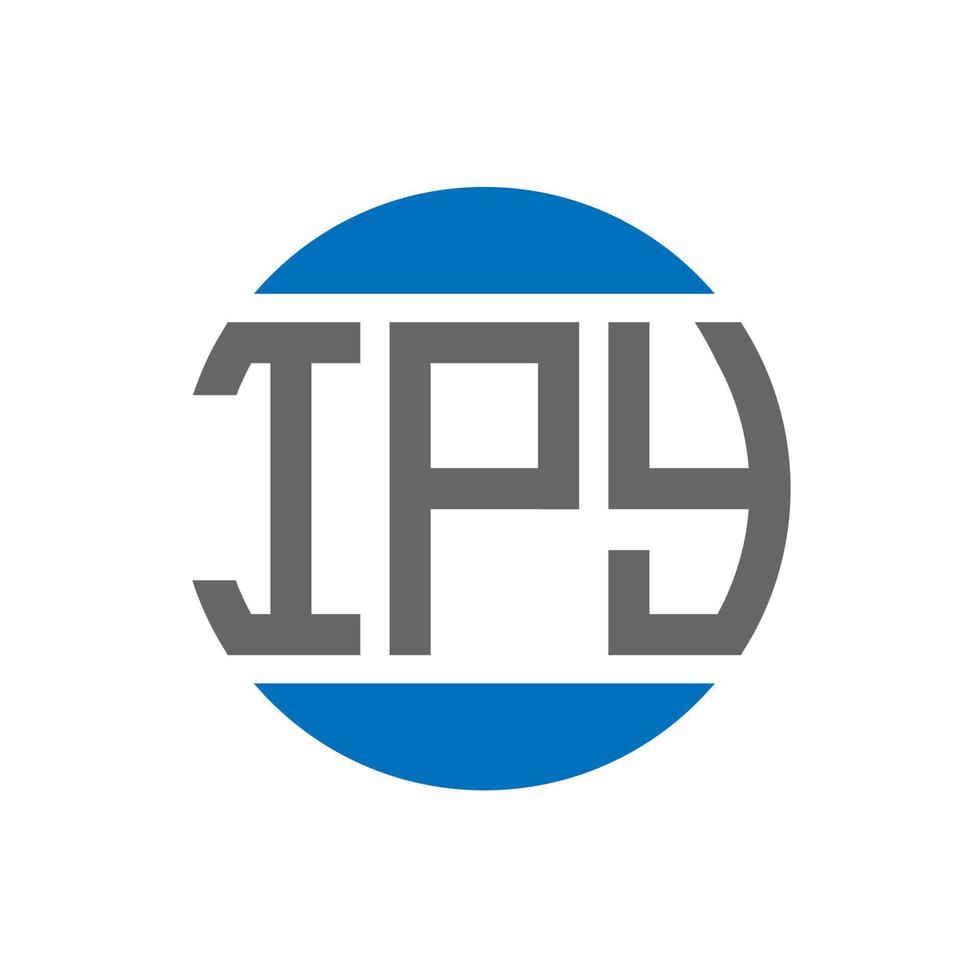 design de logotipo de carta ipy em fundo branco. conceito de logotipo de círculo de iniciais criativas ipy. design de letras ipy. vetor