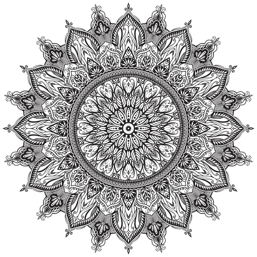 padrões de livros para colorir em estilo mandala para henna, mehndi, tatuagens, ornamentos decorativos na página de estilo oriental étnico. vetor