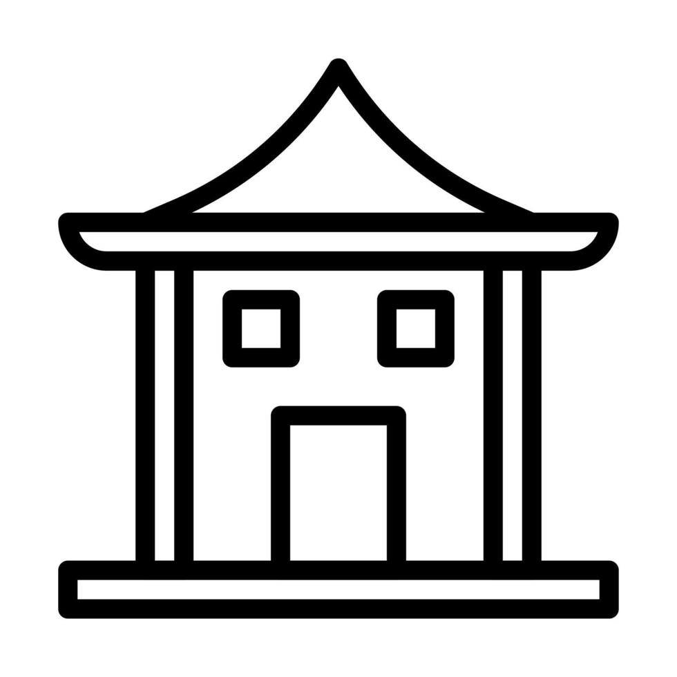 construção de contorno chinês ilustração vetorial e logotipo ícone ano novo ícone perfeito. vetor