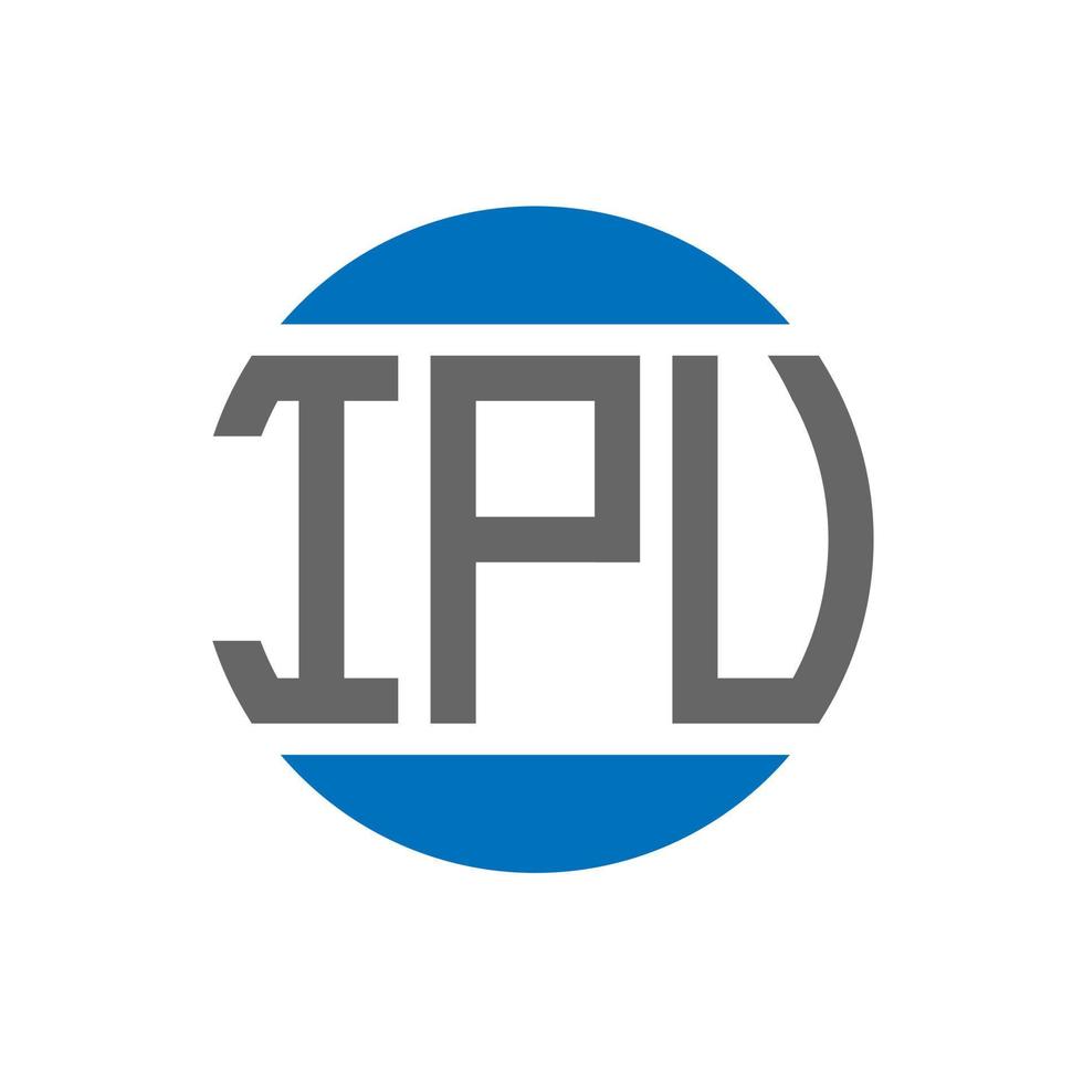design do logotipo da carta ipu em fundo branco. conceito de logotipo de círculo de iniciais criativas ipu. design de letras ipu. vetor