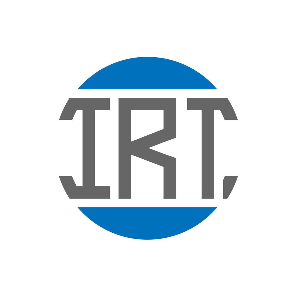 design de logotipo de carta irt em fundo branco. conceito de logotipo de círculo de iniciais criativas irt. design de letras irt. vetor