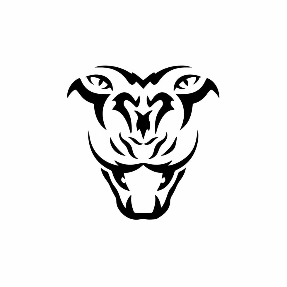 logotipo do símbolo do tigre. desenho de tatuagem tribal. ilustração vetorial de estêncil vetor