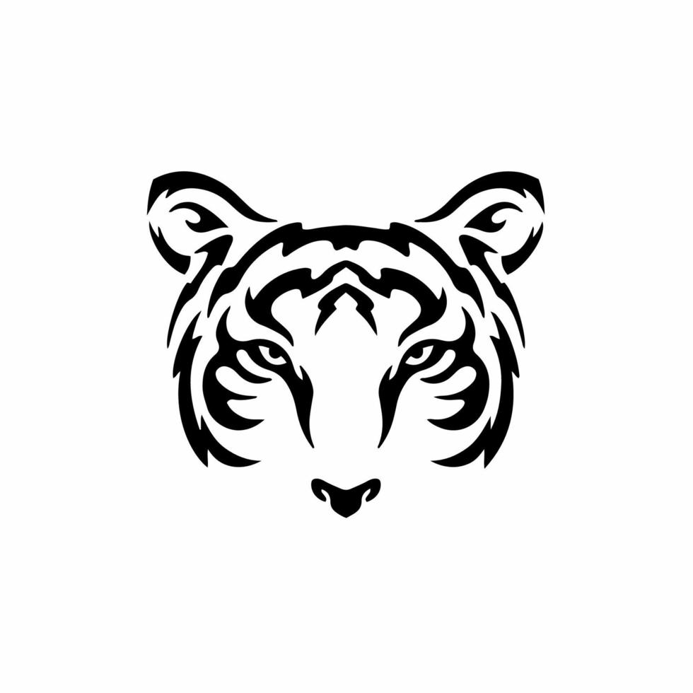 logotipo do símbolo do tigre. desenho de tatuagem tribal. ilustração vetorial de estêncil vetor