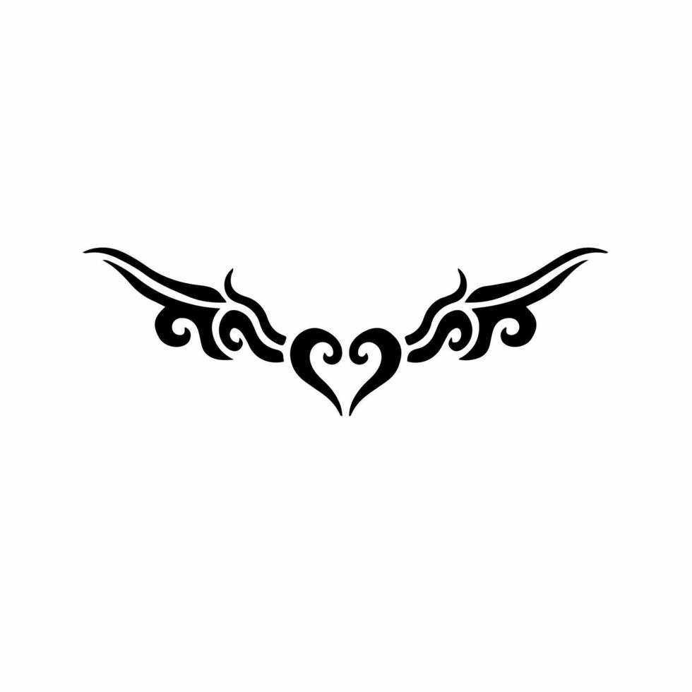 amor de coração em chamas no logotipo do símbolo de fogo no fundo branco.  conceito de design de tatuagem de estêncil tribal. ilustração vetorial  plana. 13711386 Vetor no Vecteezy