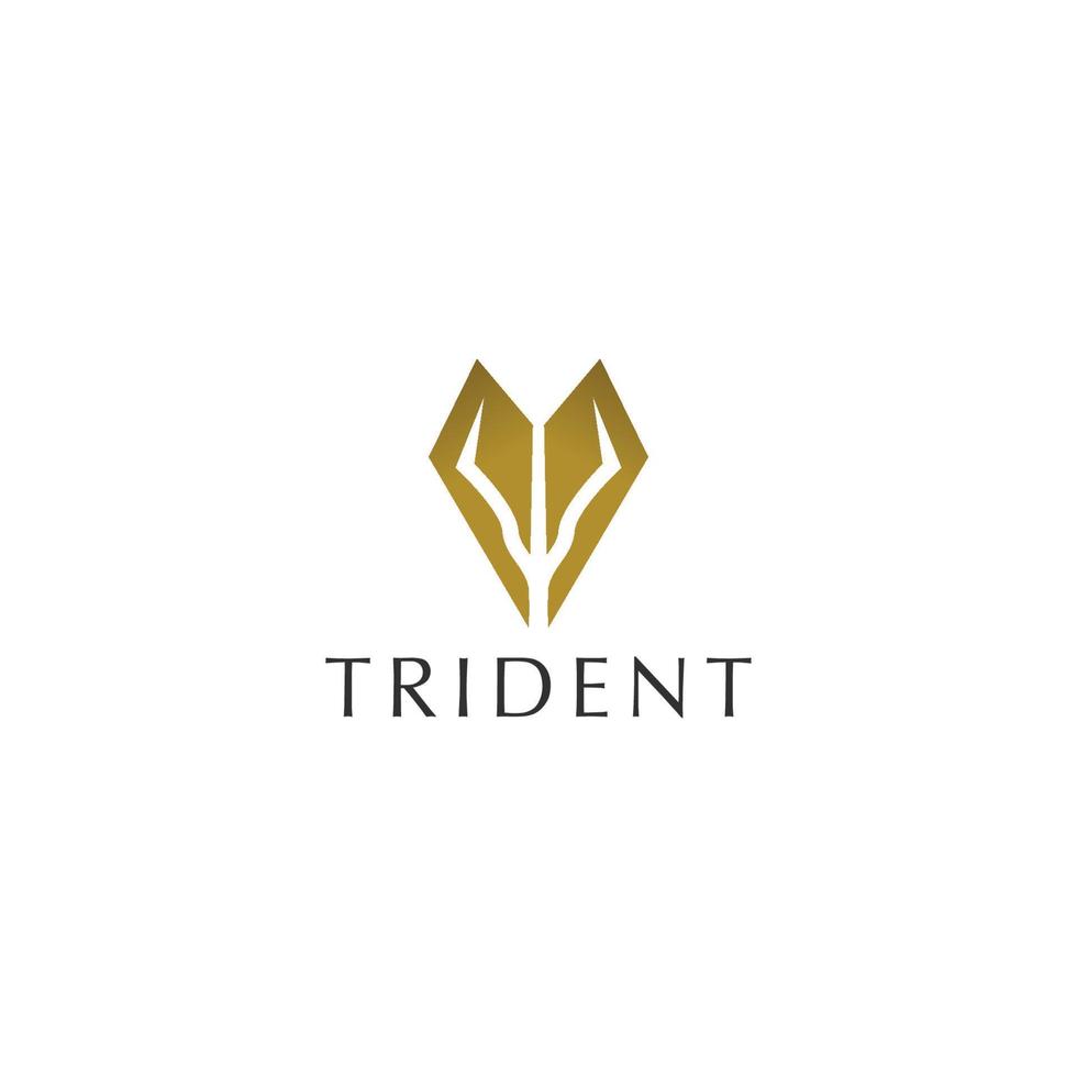 vetor plano de modelo de design de ícone de logotipo tridente