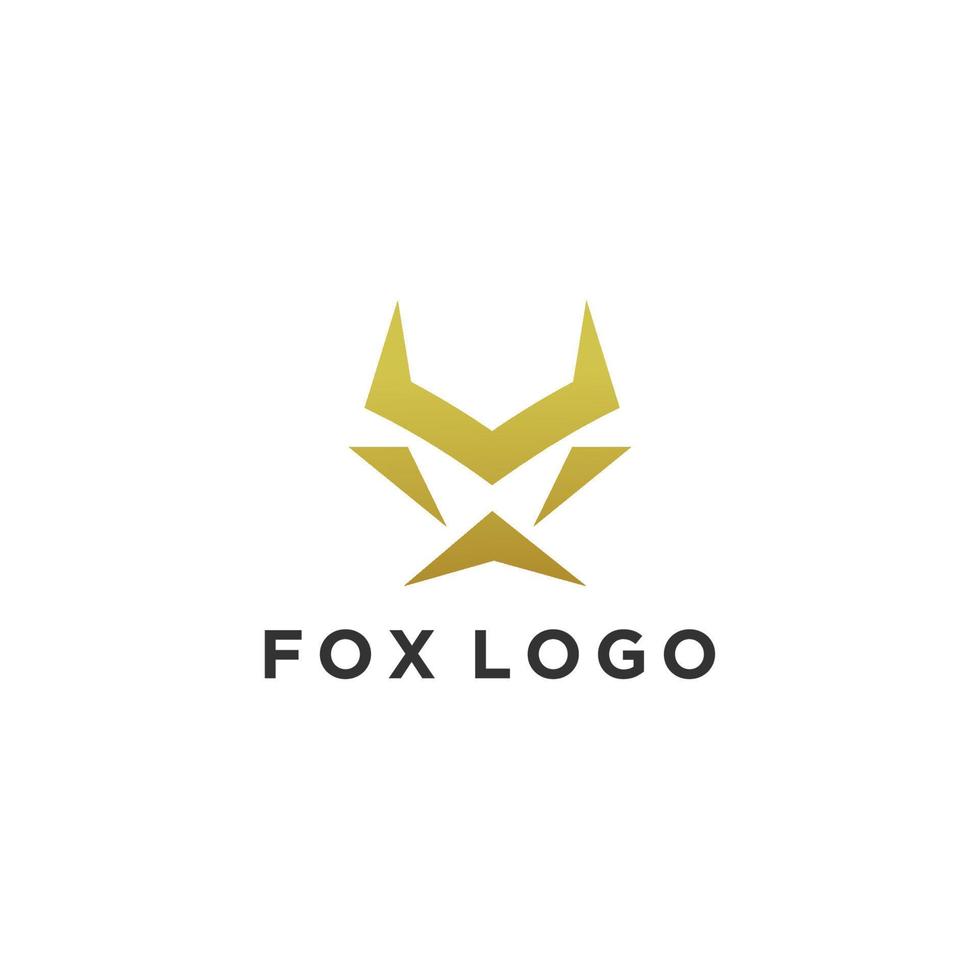 vetor plano de modelo de design de ícone de logotipo de raposa