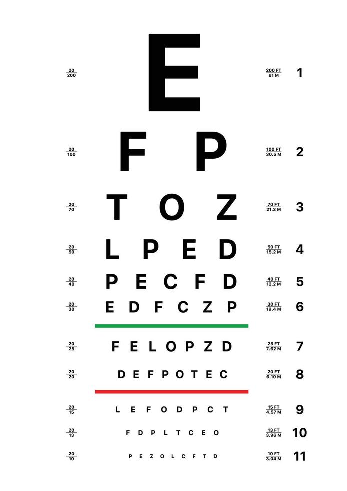 mesa oftalmológica para exame visual vetor