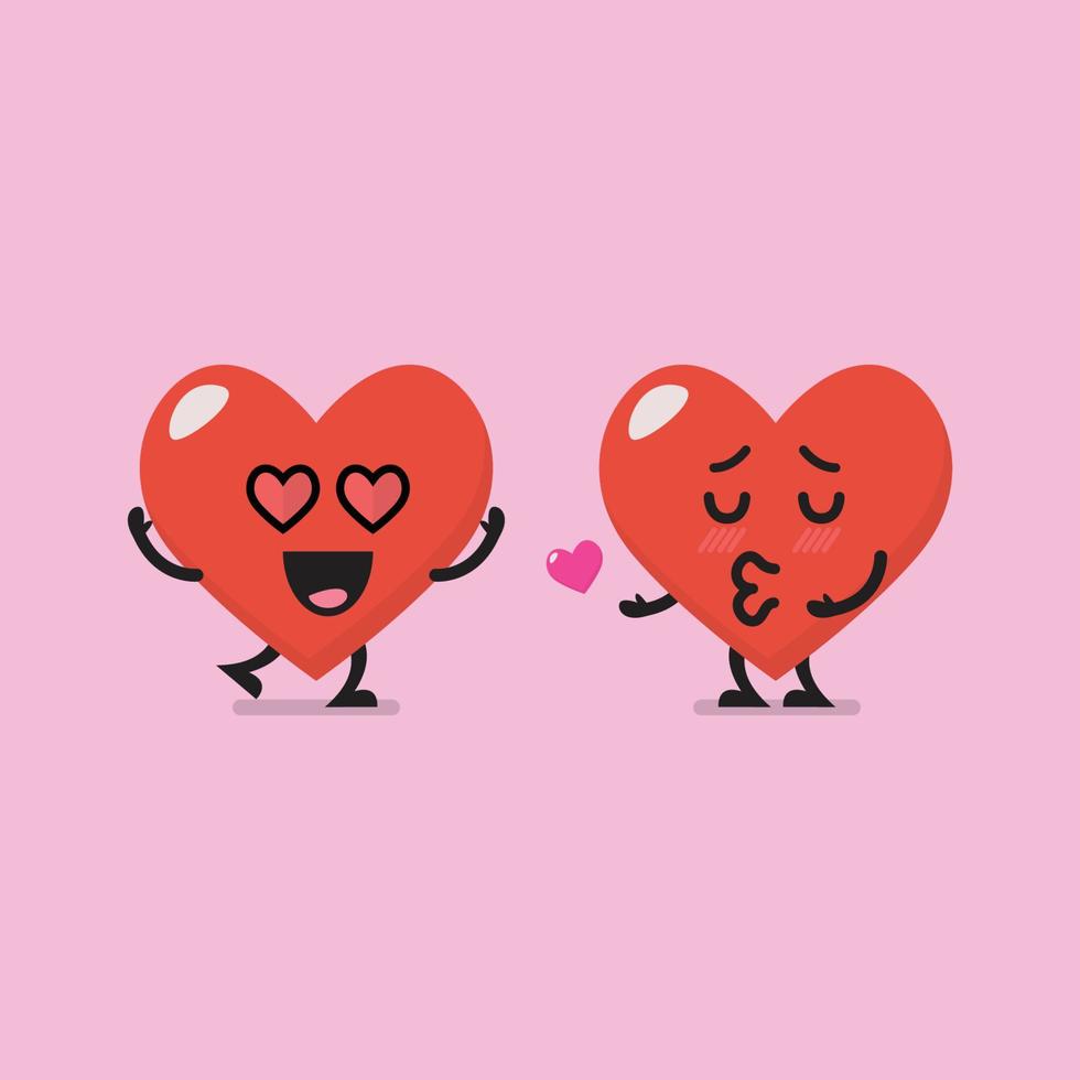 emoji de amantes de personagens de coração vetor