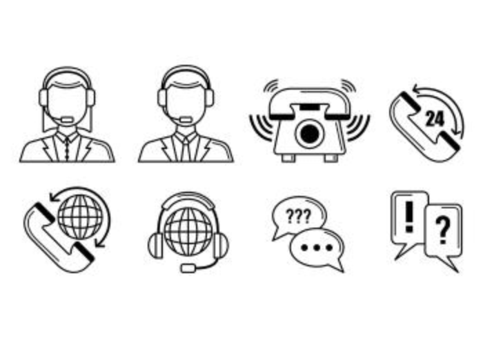 Set Of Call Center Icons vetor