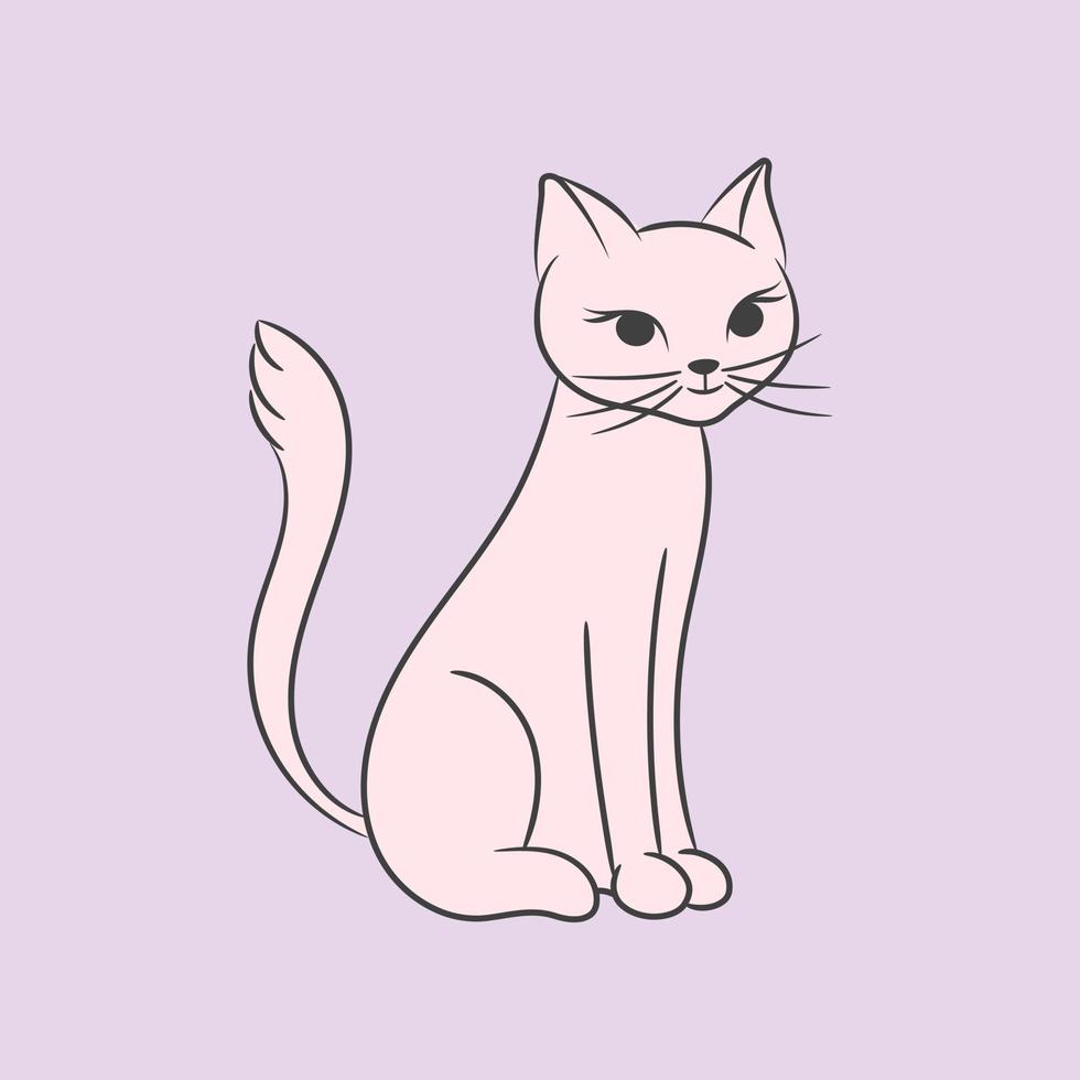 linda ilustração vetorial de gato sentado vetor