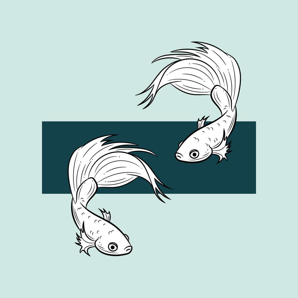 ilustração de peixe betta peixe lutador siamês vetor