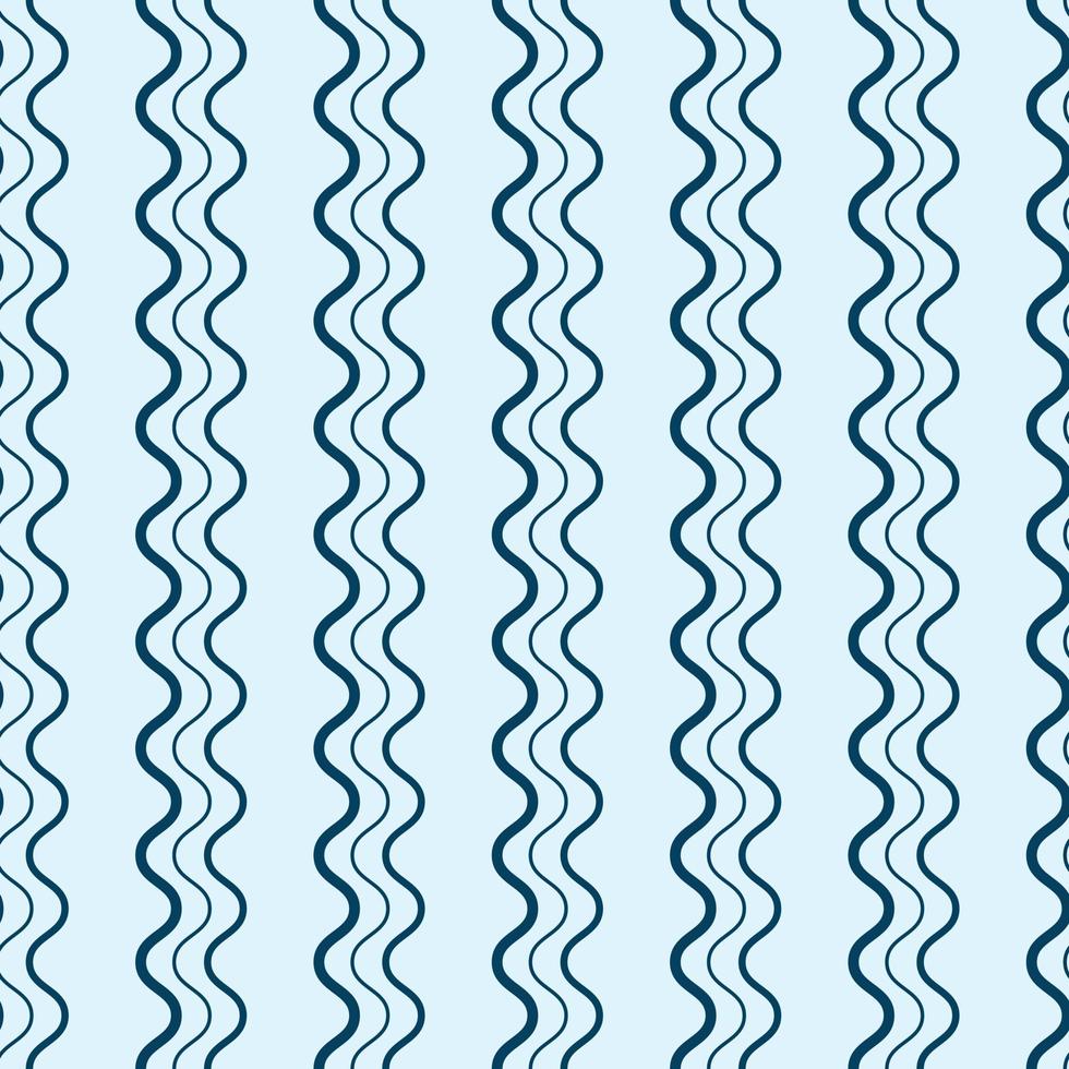 padrão de listras onduladas verticais azuis, papel de parede retrô vetor