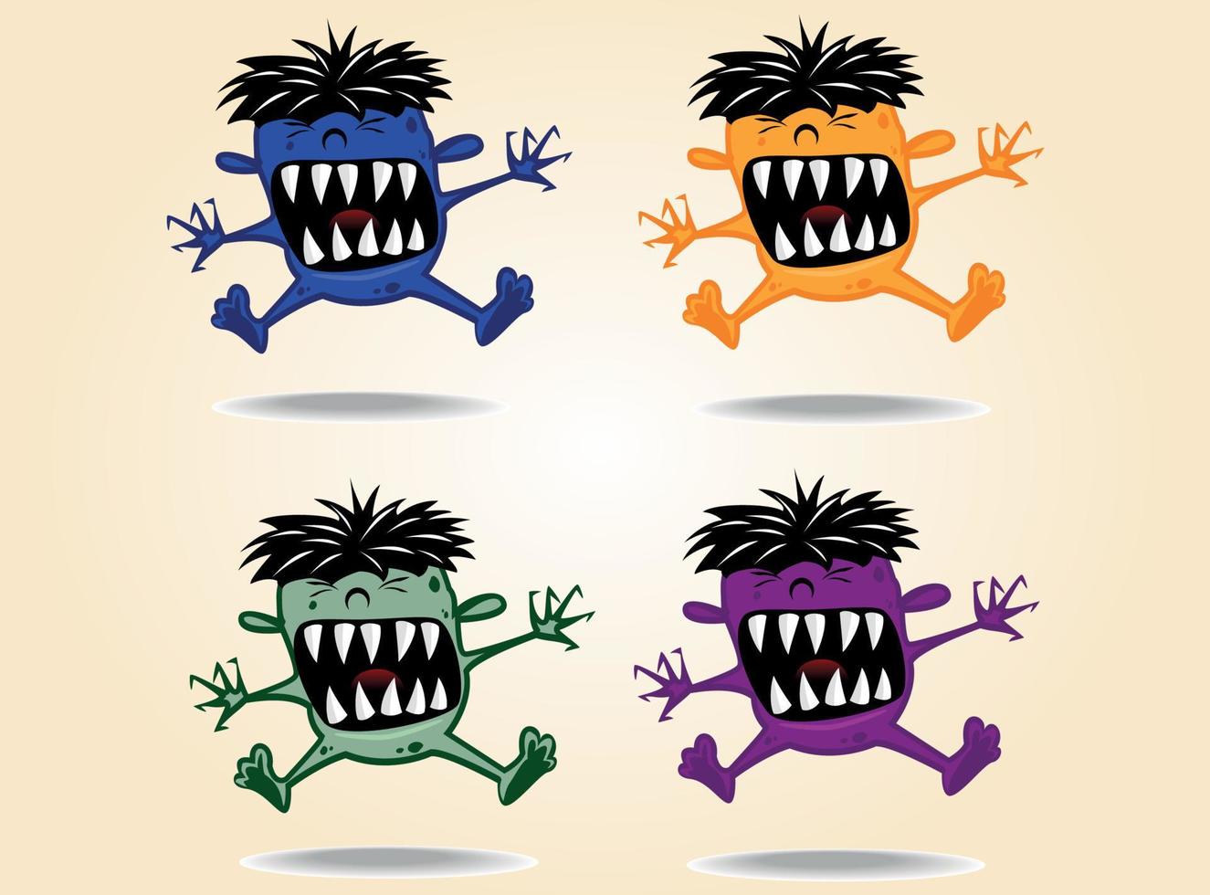 clipart de monstros fofos vetor