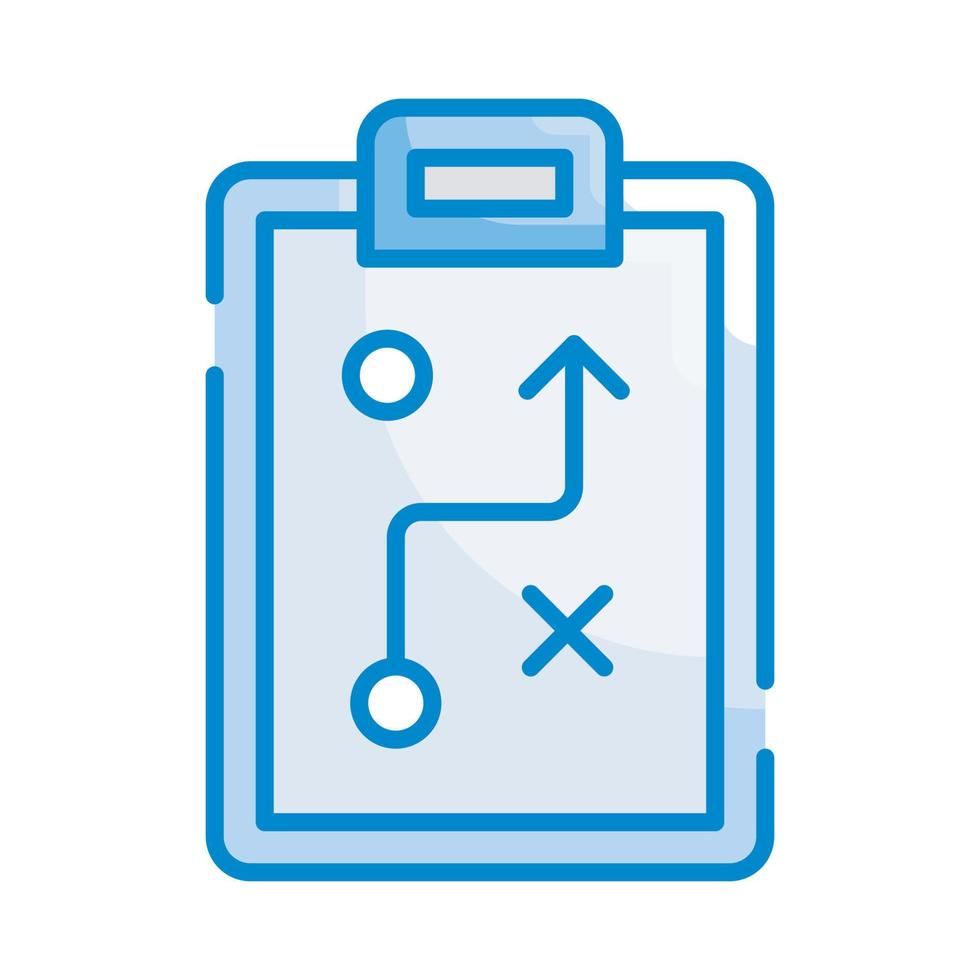 ilustração de estilo de vetor de plano estratégico. ícone de cor azul de negócios e finanças.