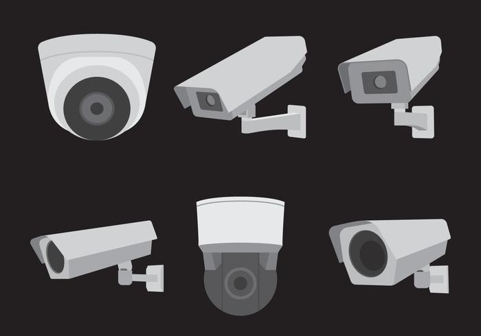 Conjunto de câmeras CCTV vetor
