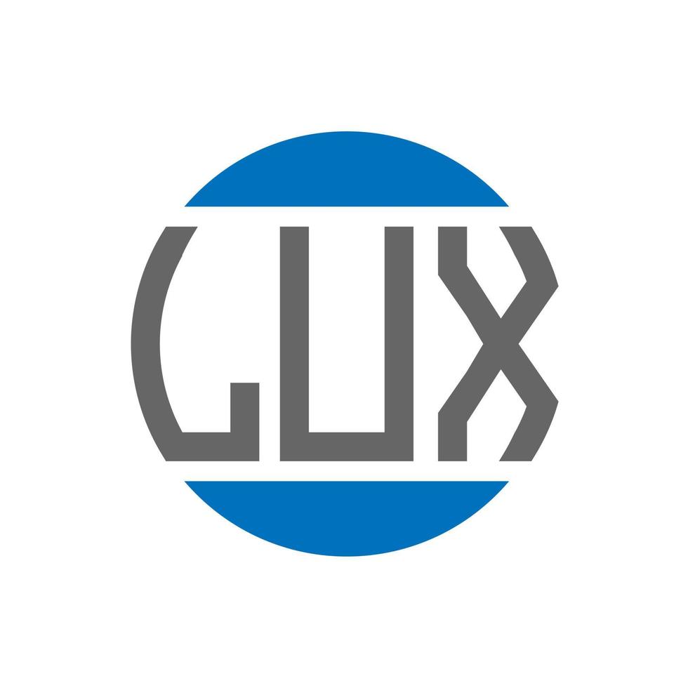 design de logotipo de carta lux em fundo branco. conceito de logotipo de círculo de iniciais criativas lux. design de letras de luxo. vetor