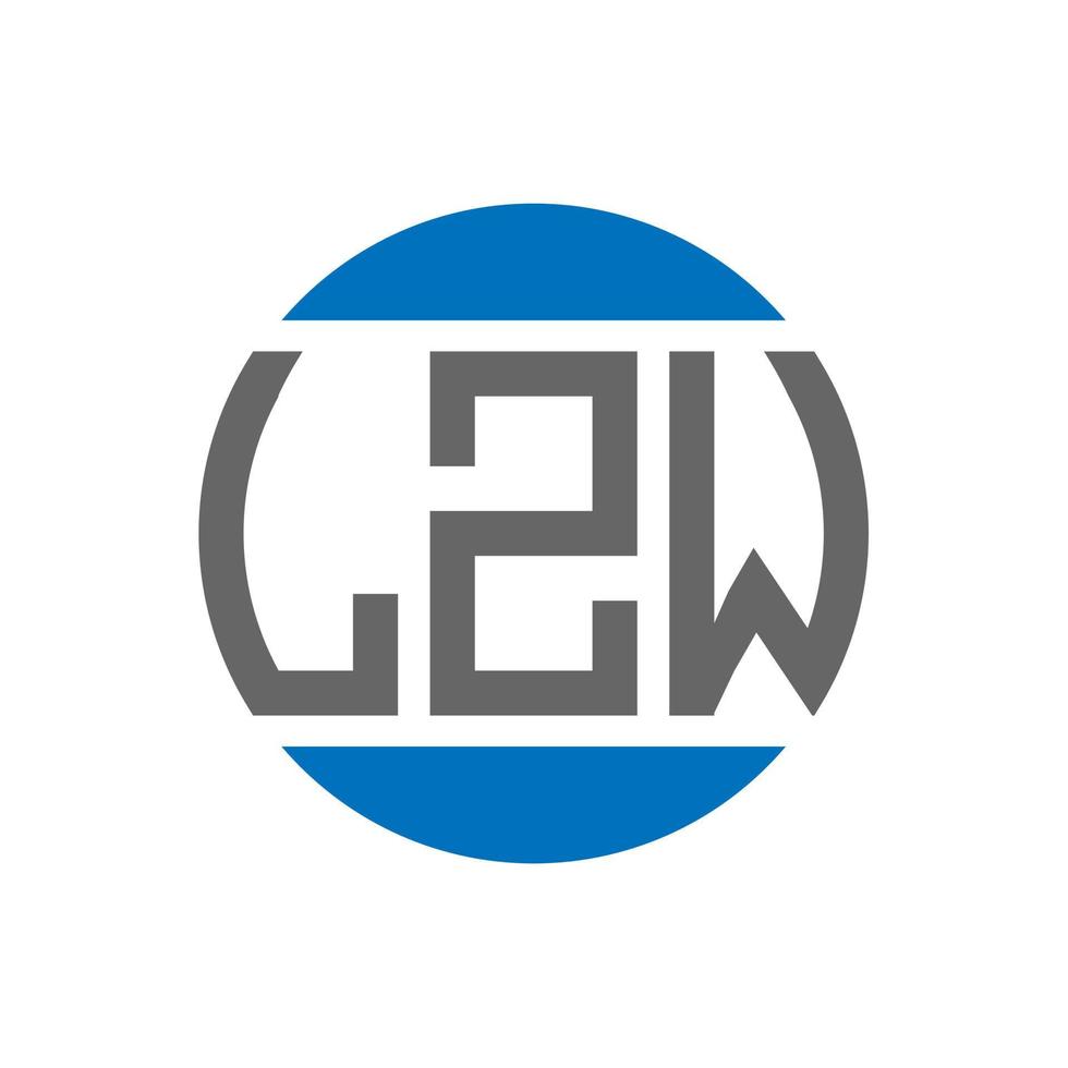 design do logotipo da letra lzw em fundo branco. lzw iniciais criativas circundam o conceito de logotipo. design de letras lzw. vetor