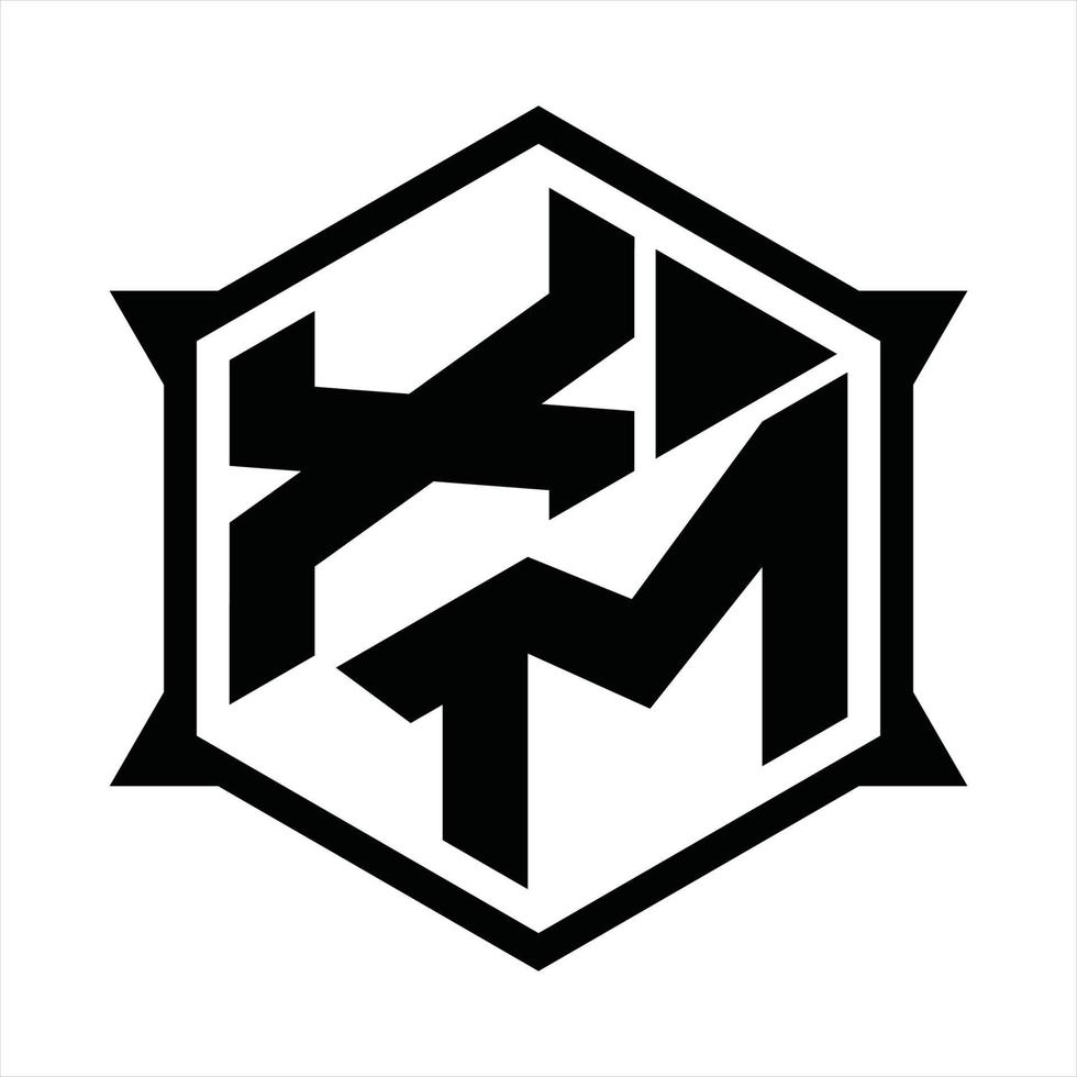 modelo de design de monograma de logotipo xm vetor