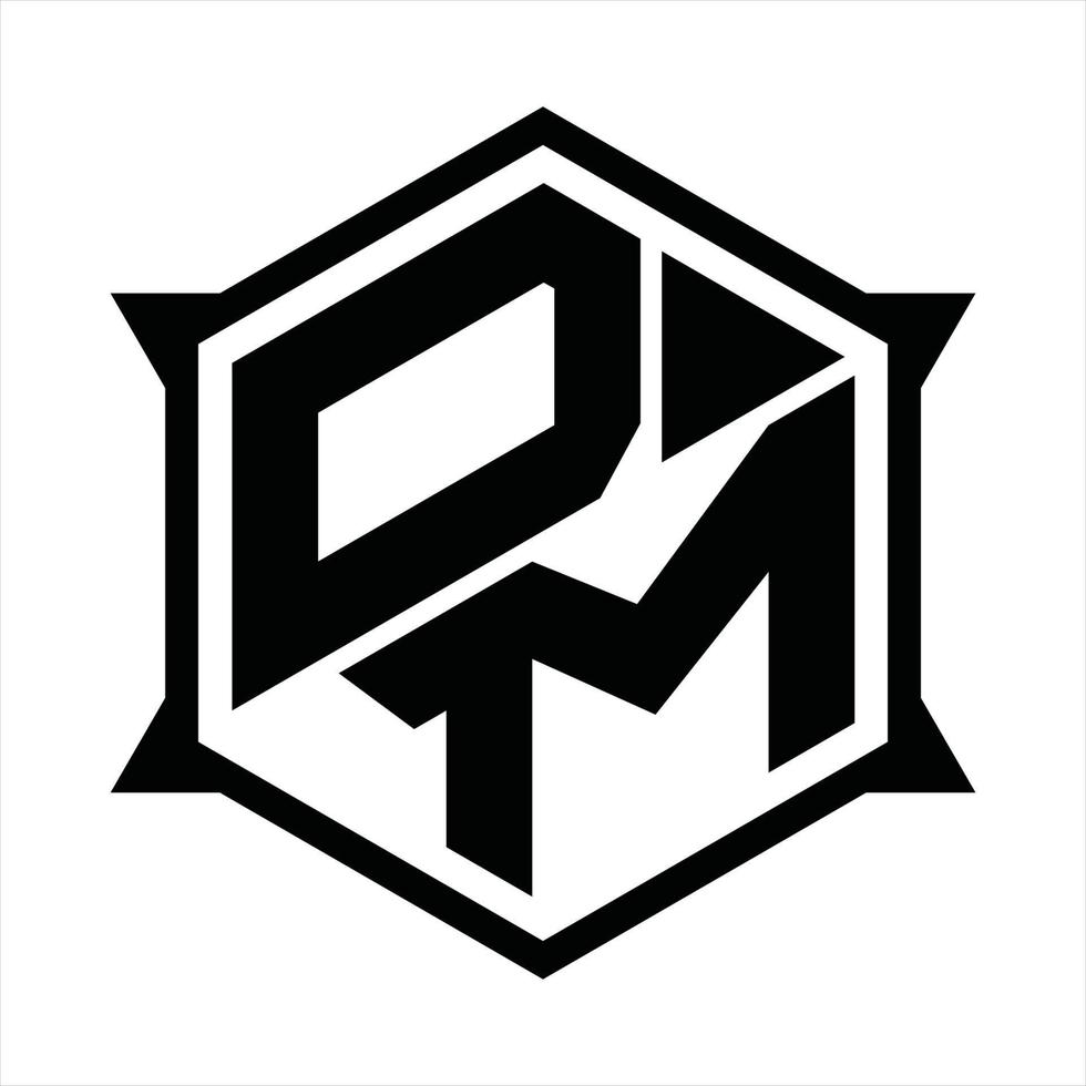 modelo de design de monograma de logotipo dm vetor