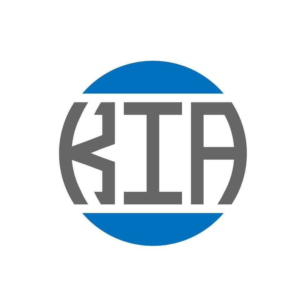 design do logotipo da carta kia em fundo branco. conceito de logotipo de círculo de iniciais criativas kia. design de letras kia. vetor