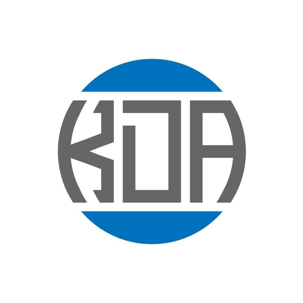 design do logotipo da carta kda em fundo branco. conceito de logotipo de círculo de iniciais criativas kda. design de letras kda. vetor