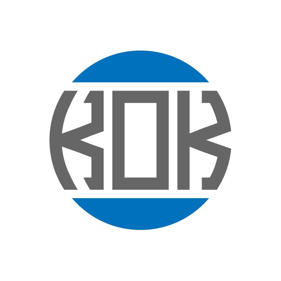 design de logotipo de carta kok em fundo branco. kok iniciais criativas círculo conceito de logotipo. design de letras kok. vetor
