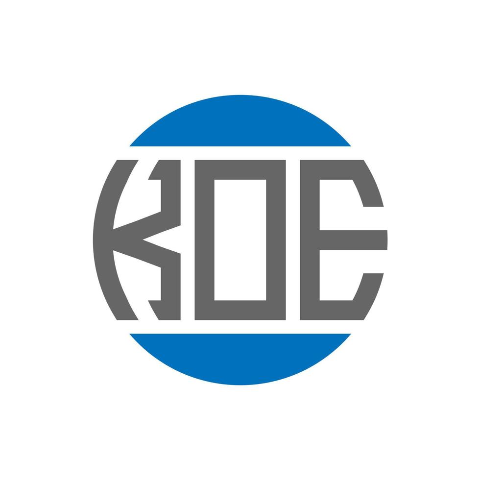 design de logotipo de carta koe em fundo branco. conceito de logotipo de círculo de iniciais criativas koe. design de letras koe. vetor