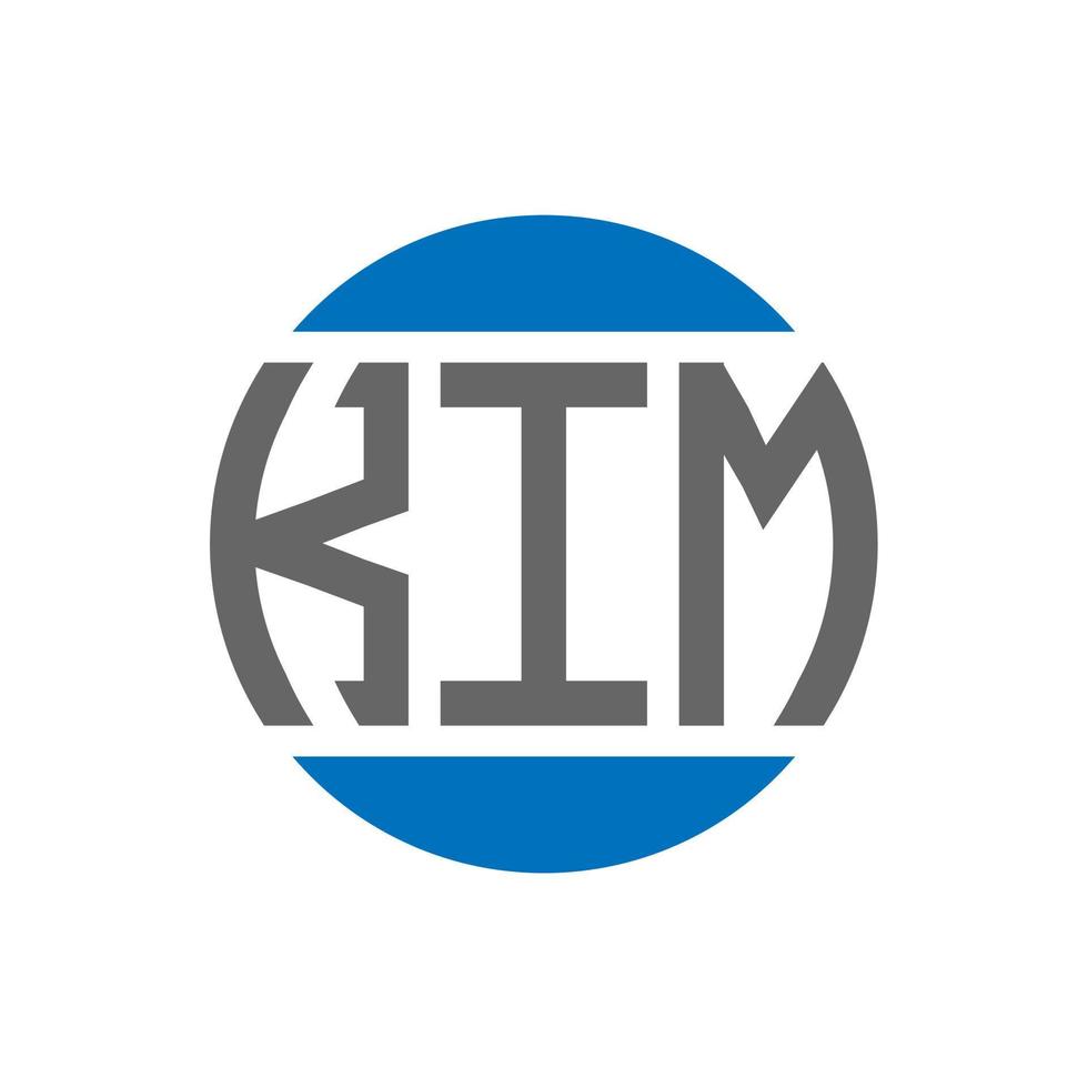 design do logotipo da carta kim em fundo branco. conceito de logotipo de círculo de iniciais criativas de kim. design de letras kim. vetor