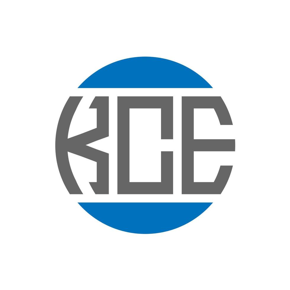 design do logotipo da carta kce em fundo branco. kce iniciais criativas circundam o conceito de logotipo. design de letras kce. vetor
