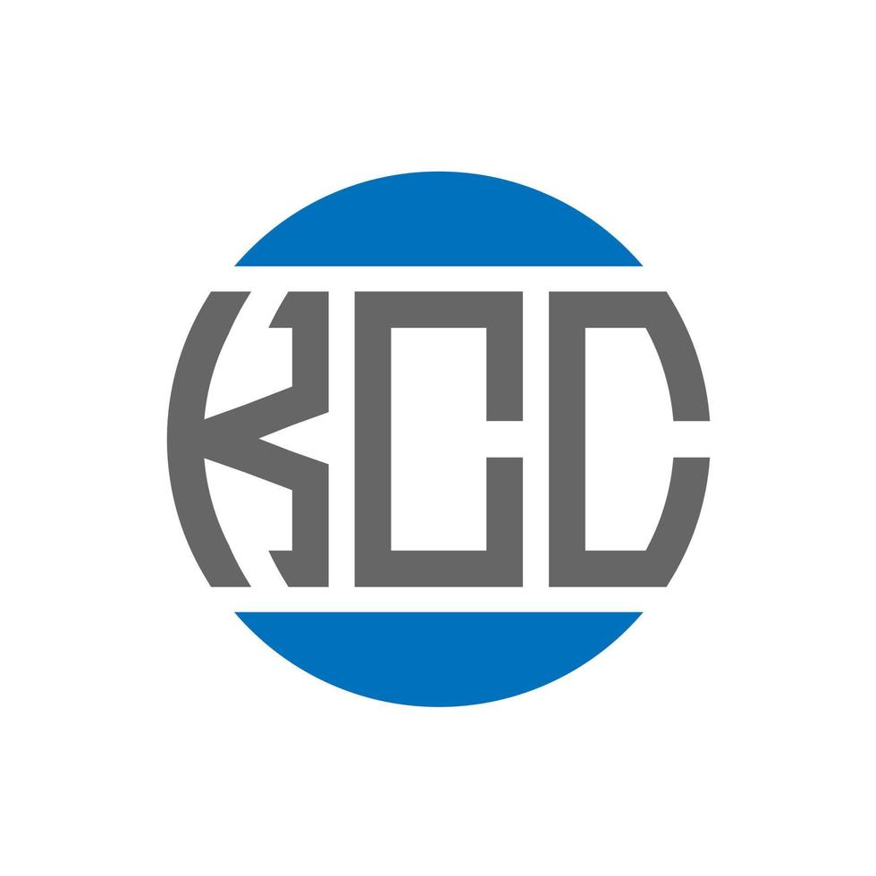 design do logotipo da carta kcc em fundo branco. conceito de logotipo de círculo de iniciais criativas kcc. design de letras kcc. vetor