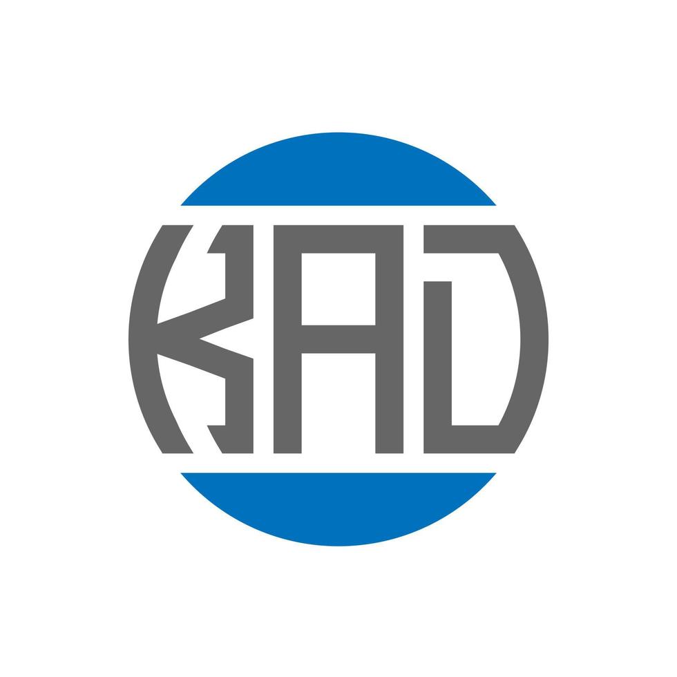 design de logotipo de carta kad em fundo branco. conceito de logotipo de círculo de iniciais criativas kad. design de letras kad. vetor